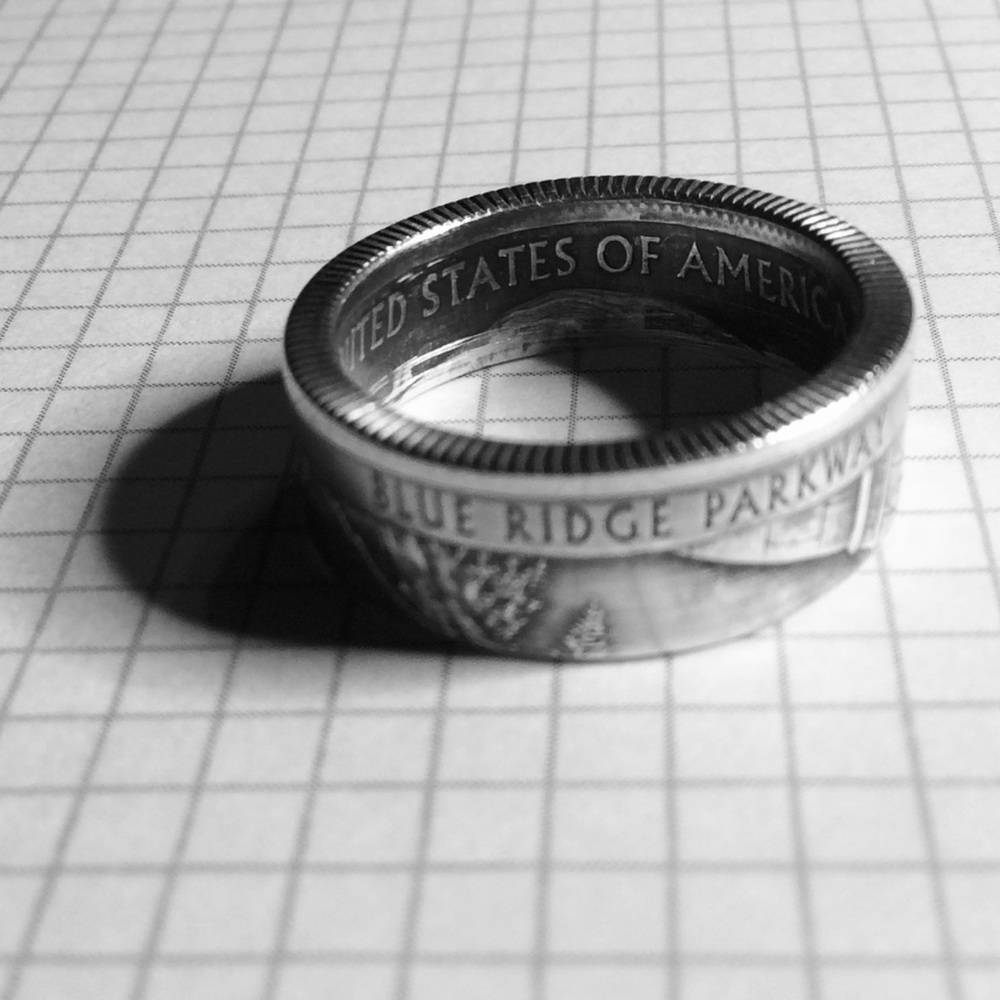Handcrafted Silver Proof Quarter Ring